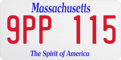 MA license plate 9PP115