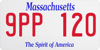 MA license plate 9PP120