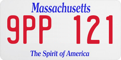 MA license plate 9PP121
