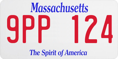 MA license plate 9PP124