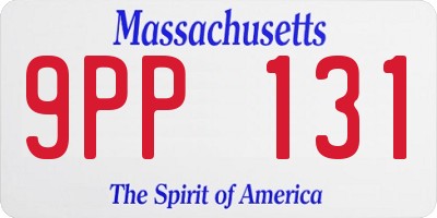 MA license plate 9PP131