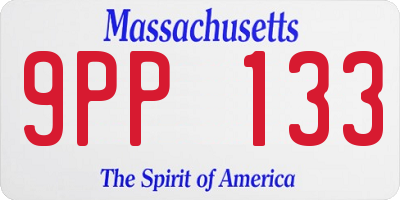 MA license plate 9PP133