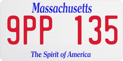 MA license plate 9PP135