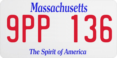 MA license plate 9PP136