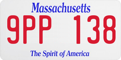 MA license plate 9PP138