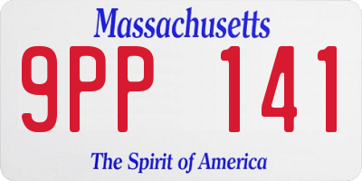 MA license plate 9PP141