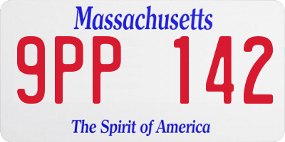 MA license plate 9PP142