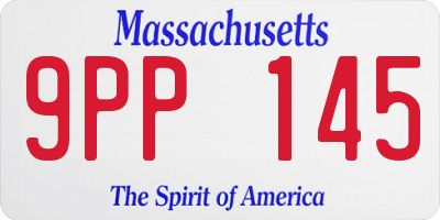 MA license plate 9PP145