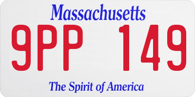 MA license plate 9PP149