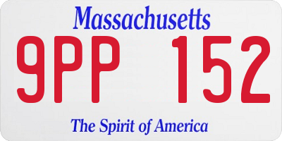 MA license plate 9PP152