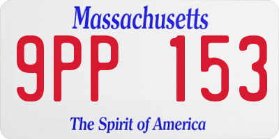 MA license plate 9PP153