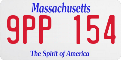 MA license plate 9PP154