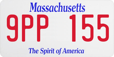 MA license plate 9PP155