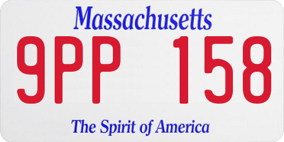 MA license plate 9PP158