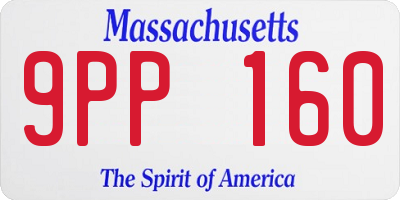 MA license plate 9PP160