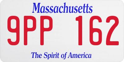 MA license plate 9PP162