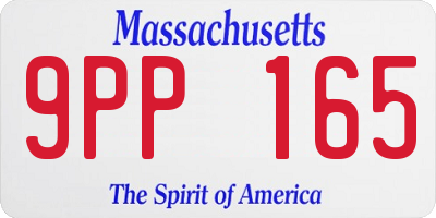 MA license plate 9PP165