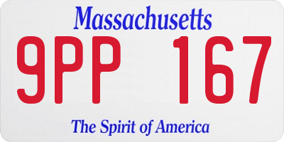 MA license plate 9PP167