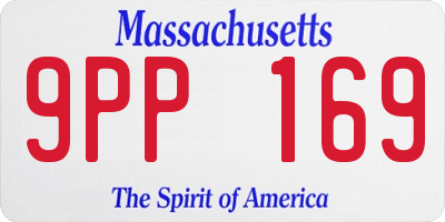 MA license plate 9PP169