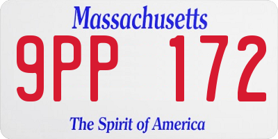 MA license plate 9PP172