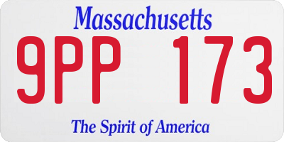 MA license plate 9PP173