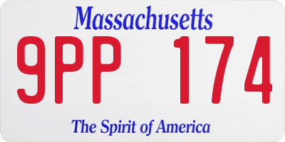 MA license plate 9PP174