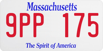 MA license plate 9PP175