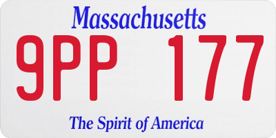 MA license plate 9PP177