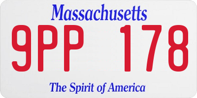 MA license plate 9PP178