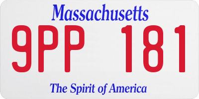 MA license plate 9PP181