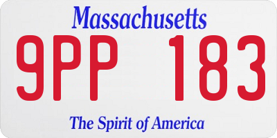 MA license plate 9PP183