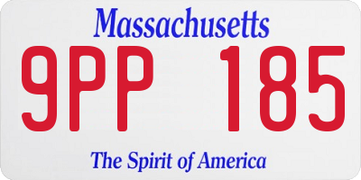 MA license plate 9PP185