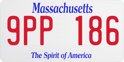 MA license plate 9PP186