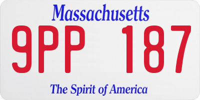 MA license plate 9PP187