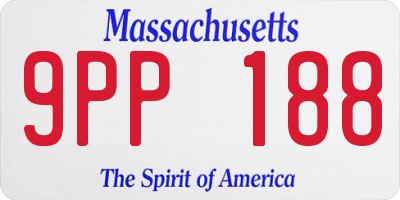 MA license plate 9PP188