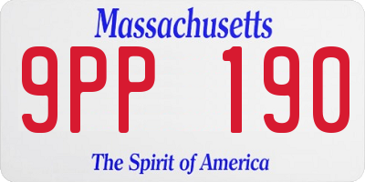 MA license plate 9PP190