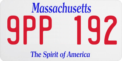 MA license plate 9PP192