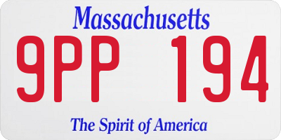 MA license plate 9PP194