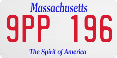 MA license plate 9PP196