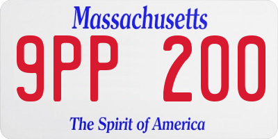 MA license plate 9PP200