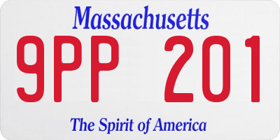 MA license plate 9PP201