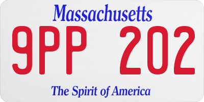 MA license plate 9PP202