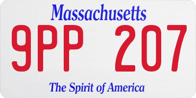MA license plate 9PP207