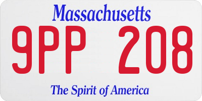 MA license plate 9PP208