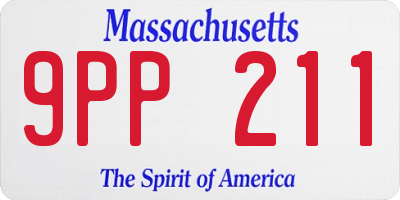 MA license plate 9PP211