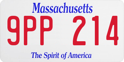 MA license plate 9PP214