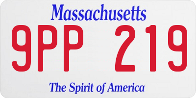MA license plate 9PP219