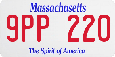 MA license plate 9PP220