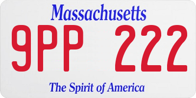 MA license plate 9PP222