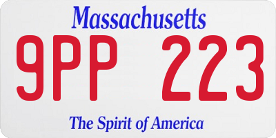 MA license plate 9PP223